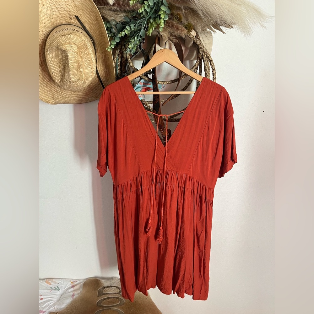 Rust Colored Babydoll Dress - Picture 3 of 3